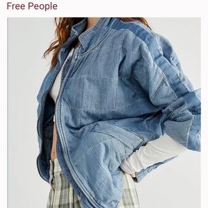 Free People Dolman Quilted Denim Jacket, Size XS